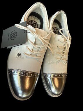 G/Fore Cap Toe Gallivanter Women's Golf Shoes Size 7 US 38 EUR White Silver New